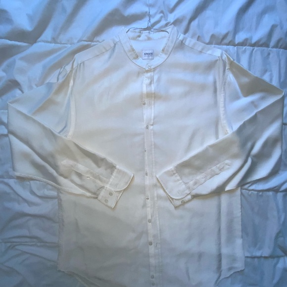 Armenia Collezioni men's banded collar shirt, Size XL. - Picture 3 of 9
